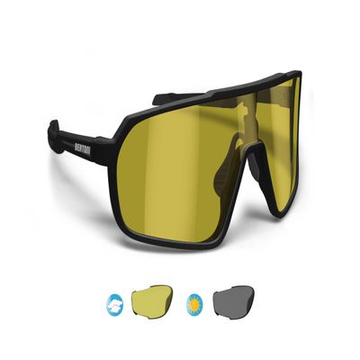 Bertoni Sports Cycling MTB Sunglasses Men Women Photochromic Polarized Yellow Lens Optical RX Carrier acc. - GEMINI