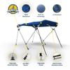 Seal Skin Covers 3 Bow / 4 Bow Bimini Top for Boats, Marine Grade Waterproof Canopy Cover with Frame, Durable Sun Shade Cover, Mounting Hardware, Rear Straps & Storage Boot (8'L X 54" H X 97"-103" W) view 2