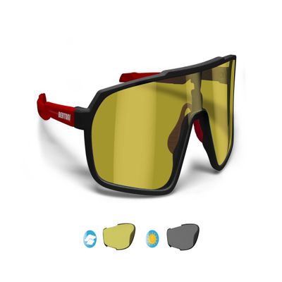 Bertoni Sports Cycling MTB Sunglasses Men Women Photochromic Polarized Yellow Lens Optical RX Carrier acc. - GEMINI