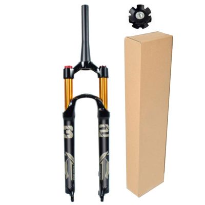 ZECHAO Disc Brake Mountain Bike Front Fork 1-1/8",Lightweight Alloy 26/27.5/29inch Quick Release 120mm Travel Manual/Crown Lockout Forks (Color : Tapered Manual Lock, Size : 26inch)
