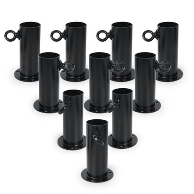 Aoneky 1-3/8 Inch Base Plate Foot Pads, Pack of 10, Heavy Duty Metal Ground Base for Canopy Pole, Batting Cage Frame, DIY Carport and Shelter Stabilization