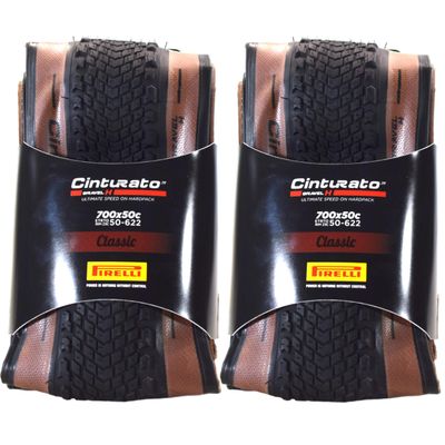Pirelli Cinturato Gravel H Classic 50-622 (700 x 50c) Gravel Bike Tire - Gravel-Specific Design for Compact Terrain - SpeedGRIP Compound for Superior Grip in All Weather (2 Tires)