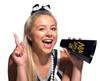 Anderson's Black and Gold Pom Poms and Go Fight Win Megaphones, Set of 20, Plastic Megaphones, Sports, Fan Gear, Homecoming, Cheerleaders view 3
