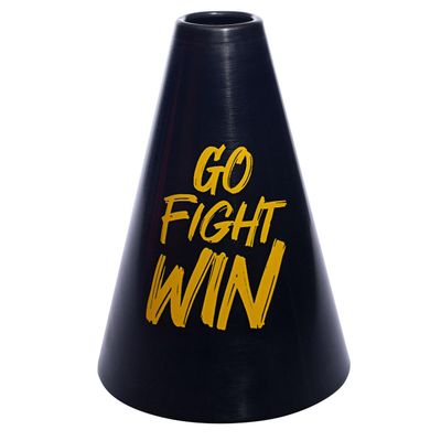 Anderson's, Go Fight Win Black and Gold Megaphones, 7 Inches, Set of 50, School Colors, Fan Gear, Noisemakers, Cheerleader Accessories, Team Spirit