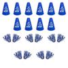 Anderson's Blue and White Pom Poms and Go Fight Win Megaphones, Set of 20, Plastic Megaphones, Sports, Fan Gear, Homecoming, Cheerleaders view 2