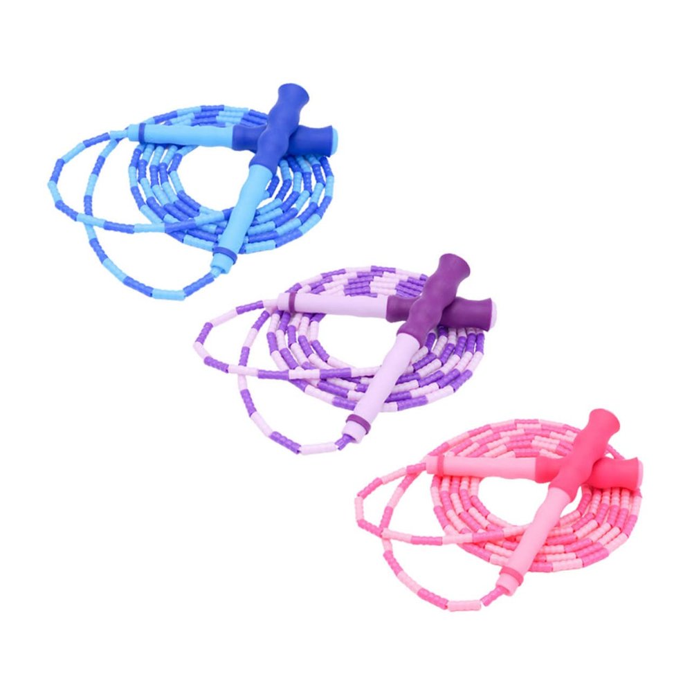 3pcs Adjustable Jumping Ropes for Boys and Girls Adults Beaded Skipping Rope for Fitness Sports Exercise
