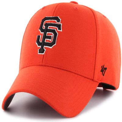 47 Brand MLB Alternate Color Primary Logo MVP Adjustable Structure Baseball Cap Hat, Adult One Size Fits All - San Francisco Giants Orange