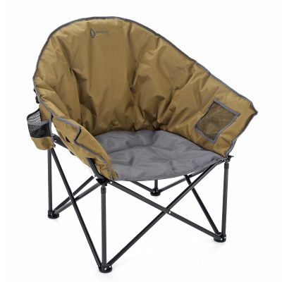 ARROWHEAD OUTDOOR Oversized Heavy-Duty Club Folding Camping Chair with Pocket, Cup Holder, Portable, Padded, Moon, Round, Saucer, Supports 330lbs, Carrying Bag