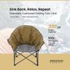 ARROWHEAD OUTDOOR Oversized Heavy-Duty Club Folding Camping Chair with Pocket, Cup Holder, Portable, Padded, Moon, Round, Saucer, Supports 330lbs, Carrying Bag view 4