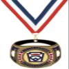Wilson Trophy 3" Gold Ring Design Little League Medal with Custom Engraving - Includes Patriotic Red, White, and Blue Neck Ribbon - Ideal for Baseball/Softball Player and Coach Awards (15) view 1