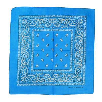 Glory Max 12Pcs Bandanas 100% Cotton Double Sided Paisley Print Head Wrap Scarf Wristband Headband (Sky Blue)