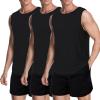 meioro Men's 3 Pack Workout Tank Top Gym Bodybuilding T Shirt Fitness Sleeveless Muscle Tee Shirts Mesh Dry FitBlack, M view 1