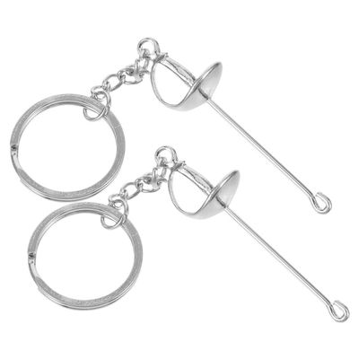 Yardwe 2pcs Fencing Keychain Unique Sports Accessory for Fencing Enthusiasts Creative Backpack Pendant and Bag Adornment Delicate Design