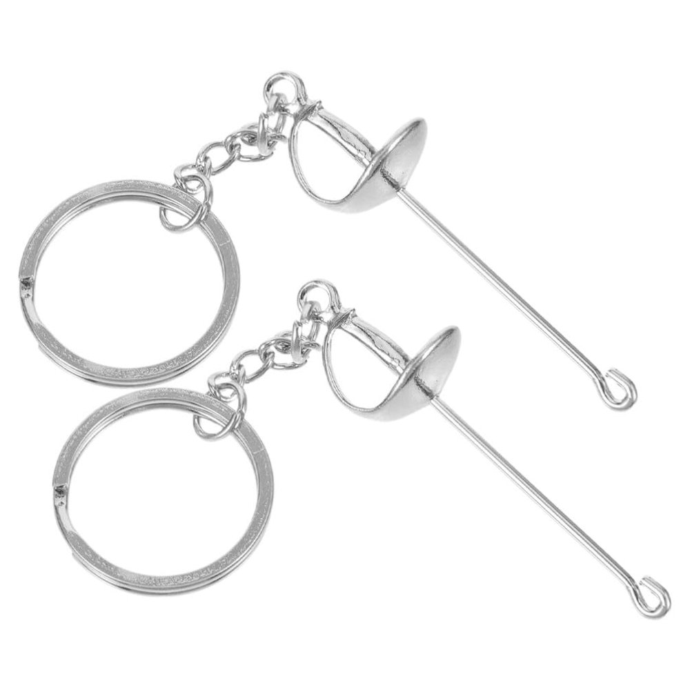 Yardwe 2pcs Fencing Keychain Unique Sports Accessory for Fencing Enthusiasts Creative Backpack Pendant and Bag Adornment Delicate Design