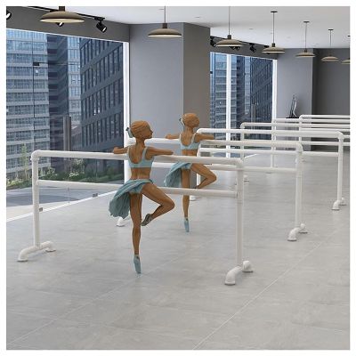 HONGKEFIT Barre Portable Freestanding Double Ballet Barre, with Anti Slip Base,Home Or Gym Exercise Equipment for Kids & Adults | Dance, Fitness, Pilates (Color : White, Size : 100x60x105cm)