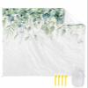 Beach Blanket Waterproof Sandproof Beach Mat,Spring Green Leaves Foliage White Picnic Blankets with Sand Pockets and Stakes,Pastoral Botanical Leaf Outdoor Pad for Seaside,Travel,Camping 83x79In view 1