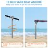 WTMORE Sand Anchor, 18" Length Auger to The Beach and Sandbar,Chromium-Plated Steel Beach Anchor with Removable Handle, Bungee Line & Carry Bag, Boat Sand Anchor Pole for Jet Ski PWC Pontoon Kayak view 2