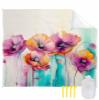 Beach Blanket Waterproof Sandproof Beach Mat,Watercolor Gradient Poppy Flower Blossom Picnic Blankets with Sand Pockets and Stakes,Spring Floral Illustration Outdoor Pad for Seaside,Travel 83x79In view 1