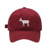 Mens Baseball Caps Goat Animal Embroidered Washed Cotton Adjustable Outdoor Dad Hats for Men (7 1/2,Red) view 1