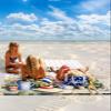 Beach Blanket Waterproof Sandproof Beach Mat,Spring Garden Floral Blossom Picnic Blankets with Sand Pockets and Stakes,Aesthetic Flower Wooden Board Outdoor Pad for Seaside,Travel,Camping 83x79In view 2