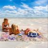 Beach Blanket Waterproof Sandproof Beach Mat,Pastoral Spring Aesthetic Flower Blossom Picnic Blankets with Sand Pockets and Stakes,Farm Flower Retro Linen Outdoor Pad for Seaside,Travel 95x80In view 2