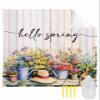 Beach Blanket Waterproof Sandproof Beach Mat,Spring Garden Floral Blossom Picnic Blankets with Sand Pockets and Stakes,Aesthetic Flower Wooden Board Outdoor Pad for Seaside,Travel,Camping 95x80In view 1