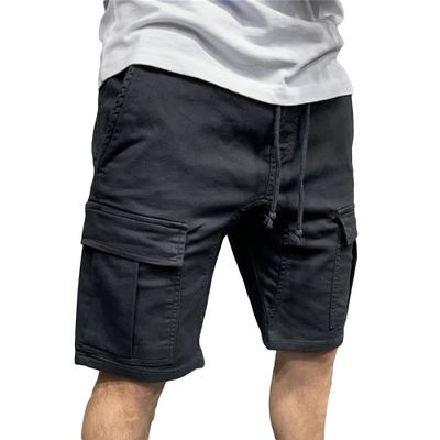 JEsilunmaMY Men's Drawstring Multi-Pocket Cargo Shorts Fashion Lightweight Casual Short Pants Outdoor Sport Hiking Shorts (Black,X-Large)