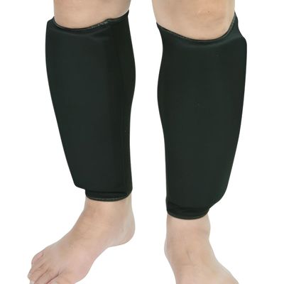 Cloth Shin Guard Taekwondo, Martial Arts, MMA Foot Protective Gear Protector for Sparring (Black/White; Child Small to Adult XL) (Black, L)