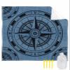 Beach Blanket Waterproof Sandproof Beach Mat,Retro Navy Compass Retro Linen Picnic Blankets with Sand Pockets and Stakes,Coastal Ocean Nautical Style Outdoor Pad for Seaside,Travel,Camping 118x108In view 1