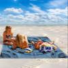 Beach Blanket Waterproof Sandproof Beach Mat,Retro Navy Compass Retro Linen Picnic Blankets with Sand Pockets and Stakes,Coastal Ocean Nautical Style Outdoor Pad for Seaside,Travel,Camping 118x108In view 2