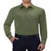Alimens & Gentle Mens Dress Shirts 4-Way Stretch Long Sleeve Collared Casual Solid Wedding Dating Button Down Shirt Olive Green view 1