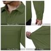 Alimens & Gentle Mens Dress Shirts 4-Way Stretch Long Sleeve Collared Casual Solid Wedding Dating Button Down Shirt Olive Green view 4