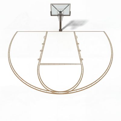 Lunmon Basketball Court Stencil Kit Marking Corrugated Cardboard for Gym Asphalt Concrete Driveway Home and Local Park No Paint Included