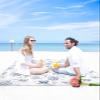 Beach Blanket Waterproof Sandproof Beach Mat,Country Animal Farmhouse Tree Picnic Blankets with Sand Pockets and Stakes,American Rural Blue Line Draft Outdoor Pad for Seaside,Travel,Camping 108x84In view 4
