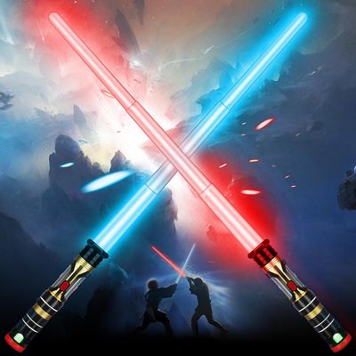 AuntyFey 2 Pack Light Up Saber, Light Up Saber for Kids, Retractable Light Up Sword Kid Set,Toy Light Sword for Kids Boy 3-8, Dual Light Up Sabers for Kids Adults, Light Savers Party Toy