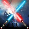 AuntyFey 2 Pack Light Up Saber, Light Up Saber for Kids, Retractable Light Up Sword Kid Set,Toy Light Sword for Kids Boy 3-8, Dual Light Up Sabers for Kids Adults, Light Savers Party Toy view 1