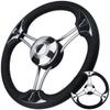 XinKunmarine 13.5" Boat Steering Wheel, Premium Stainless Steel Marine Steering Wheel with Anti-Slip Design, Universal Fit - Durable & Enhanced Control for Yachts, Bass and Pontoon Boats view 1