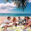 Beach Blanket Waterproof Sandproof Beach Mat,Spring Pastoral Yellow Flower Blossom Butterfly Picnic Blankets with Sand Pockets and Stakes,Farm Botanical Outdoor Pad for Seaside,Travel 118x108In view 3