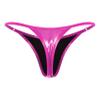 ACSUSS Womens Metallic G-String Thongs High Waist T-Back Micro Briefs Sexy Lingerie Underwear Hot Pink Small view 3
