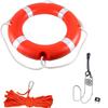 28" Life Ring Boat Safety Throw Ring with Water Floating Lifesaving Rope 50 and Horseshoe Buoy Bracket for Boating Safety - Orange view 1
