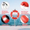 28" Life Ring Boat Safety Throw Ring with Water Floating Lifesaving Rope 50 and Horseshoe Buoy Bracket for Boating Safety - Orange view 2