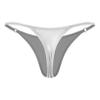 ACSUSS Womens Metallic G-String Thongs High Waist T-Back Micro Briefs Sexy Lingerie Underwear Silver Small view 3