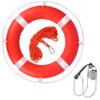 Life Ring,28" Boat Safety Throw Rings,Life Buoy with Reflective Tape & Grab Lines,Orange Life Preserver Rings Saving Ring,Include Water Floating Life Saving Rope and Horseshoe Bracket view 1