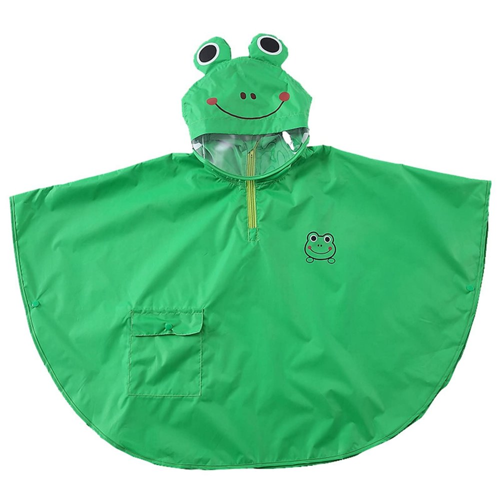 NineFit Basics Toddler Coverall Rain Suit Baby Kids Light Breathable Cloak Raincoat with Hood 1PC Poncho Suit for (Green, 5-6 Years)