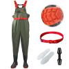 FREGITO Chest Waders with Boots, Fishing Hunting Waders,Wading Boot Nylon PVC Waterproof for Fly Fishing Waders Men & Women (Green, 10) view 1