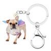 NEWEI Acrylic French Bulldog Puppy Dog Key Chains Animal Rings Purse Car Gift For Women Girls Ladies Charms Pets (French Bulldog E) view 1