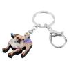 NEWEI Acrylic French Bulldog Puppy Dog Key Chains Animal Rings Purse Car Gift For Women Girls Ladies Charms Pets (French Bulldog E) view 2