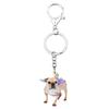 NEWEI Acrylic French Bulldog Puppy Dog Key Chains Animal Rings Purse Car Gift For Women Girls Ladies Charms Pets (French Bulldog E) view 4