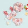 Toddler Baby Girl Fly Sleeve Swimsuit Infant Bathing Suit Swimwear 3 Piece Set Summer Clothes Outfit (Colorful Flower, 18-24 Months) view 3