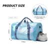 Yaopeing Gym Bag with Shoes Compartment,Sports Duffle Bag for Girls,Waterproof Travel Gym Tote Bags for Women,Blue view 4